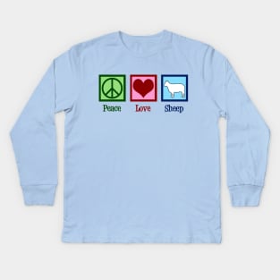 Peace Love Sheep Kids Long Sleeve T-Shirt